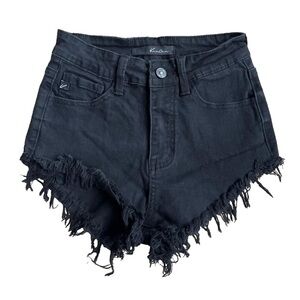 Kancan high rise black denim short shorts